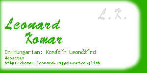 leonard komar business card